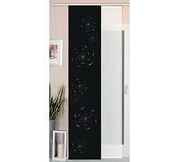 Gardinenbox Sliding/Panel Curtain, Wild Silk Effect and Voile Panel, Polyester, circle, 245 cm x 45 cm, 2 Units