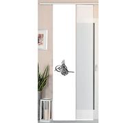 Gardinenbox Sliding/Panel Curtain, Wild Silk Effect and Voile Panel, Polyester, Osmanli, 245 cm x 45 cm, 2 Units