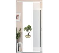 Gardinenbox Sliding/Panel Curtain, Wild Silk-Effect Polyester and Voile Panel, Bonsai, 245 x 45 cm, 2 Units