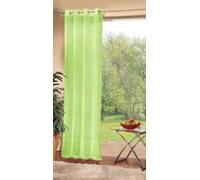 Gardinenbox Voile Eyelet Curtain Transparent Plain Lead Tape 100% Polyester Apple Green H 225 x W 140 cm