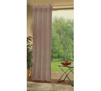 Gardinenbox Voile Eyelet Curtain Transparent Plain Lead Tape 100% Polyester Nougat H 225 x W 140 cm