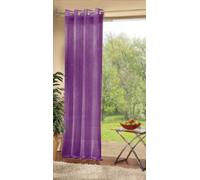 Gardinenbox Voile Eyelet Curtain Transparent Plain Lead Tape 100% Polyester Purple H 175 x W 140 cm