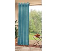 Gardinenbox Voile Eyelet Curtain Transparent Plain Lead Tape 100% Polyester Turquoise H 175 x W 140 cm