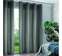 GardinenOutlet Tim Eyelet Curtain Approx. 240 x 135 cm Anthracite