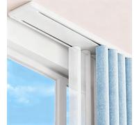 Gardinenschiene 2-läufige, Premium-Vorhangschiene aus Metall, Aluminium, Leises Vorhangsystem mit Riemenscheibe und Schrauben, Doppelte Deckenschiene, Decke Montage(Weiß,520cm(17.1ft))