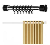 Gardinense Without Drilling 40 500cm Adjustable Tension Rod for Shower Curtains Extensible Ø3m Stainless Steel Curtain Pole Versatile for Bathroom & Closet (Metallic 160 250CM)