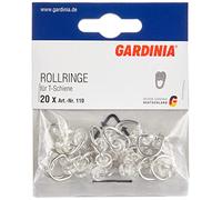 Gardinia 20 Pcs Metal Plastic Curtain Track T Track T Track Roller Rings Silver Clear