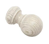 Gardinia Ball 2 x End Piece Wood Castell-Oak for Curtain Technique Diameter, Ø 25 mm