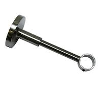 Gardinia Bracket with Mounting Plate for Curtain Rods, 1-Rod Holder, Closed, Mounting Kit Included, Chicago Series, 20 mm Diameter, Titanium
