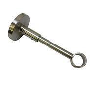 Gardinia Bracket with Mounting Plate for Curtain Rods, 1-Rod Holder, Closed, Mounting Kit Included, Chicago Series, 20 mm Diameter, Stainless Steel Finish