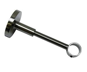 Gardinia Bracket with Mounting Plate for Curtain Rods, 1-Rod Holder, Closed, Mounting Kit Included, Chicago Series, 20 mm Diameter, Titanium