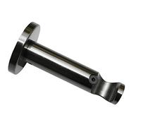 Gardinia Bracket with Mounting Plate for Curtain Rods, 1-Rod Holder, Open, Mounting Kit Included, Chicago Series, 20 mm Diameter, Titanium