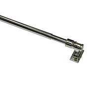 GARDINIA California Café House Bar Window Attachment for Screwing Can Be Shortened Carrier Extendible 75-135 cm Diameter 12 mm Metal/Plastic Chrome