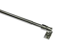 Gardinia California Cafe House Rail, Window Bar, Window Mounting, Screws, Shortenable Brackets, Extendible: 120-225 cm, Diameter 12 mm, Metal/Plastic, Chrome