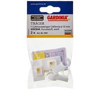 Gardinia California Café House Rail with Diameter 12 mm for Disc Rods, Length 2.7 cm, Plastic, White, Pack of 2