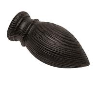 Gardinia Cartridge, 2 x end pieces, wood, colonial brushed, for curtain technology, diameter 25 mm