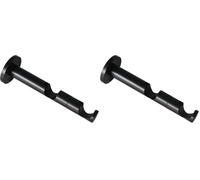 GARDINIA Chicago Series Double Combination Bracket with Metal Mounting Plate for Curtain Rod, 2-Track Open, Includes All Mounting Parts, Diameter 20 mm, Metal, Matt Black (Pack of 2)