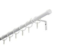 GARDINIA Cap Curtain Pole Set, 1 Track Diameter 19/16 mm, Curtain Rod, Extendable on Both Sides, 120-190 cm, White