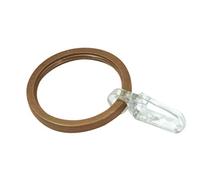 Gardinia Curtain Rings for Curtain Rods, Diameter 25 mm, with Sliding Insert and Curtain Hooks, Pack of 10, Width 4 mm, Metal, Bronze, Not Applicable