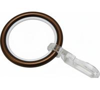 Gardinia Curtain Rings for Curtain Rods with 20 mm Diameter, Gliding Inlay and Pleated Hooks Included, 10 Pieces, Chicago Series, 4 mm Width, Metal, Bronze