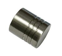 Gardinia Curtain Rod Finials, Aluminum Stainless Steel Finish, Ø 16 mm 30101
