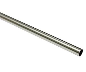 Gardinia Curtain Rod, Metal Rod, Chicago Series, 20 mm Diameter, 160 cm Long, Stainless Steel Finish