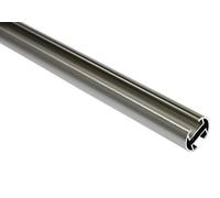 Gardinia Curtain Rod, Metal Rod with Inner Tracks, Chicago Series, 20 mm Diameter, 120 cm Long, Stainless Steel Finish