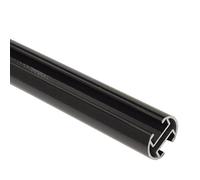 Gardinia Curtain Rod, Metal Rod with Inner Tracks, Chicago Series, 20 mm Diameter, 160 cm Long, Black