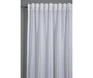 Gardinia Curtain with Hidden Tabs and Tape Translucent Transparent Voile Plain White 450 x 245 cm