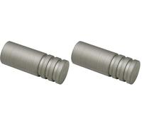 Gardinia Cylinder, 2 x end Piece, Metal, Silver, for Curtain Technology, Diameter, Ø 19 mm (Pack of 2)