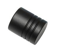 Gardinia Cylinder, 2 x end Piece, Metal, matt Black, for Curtain Technology, Diameter, Ø 16 mm
