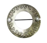 Gardinia Decorative Clip Ring, Curtain Tieback for Decorating and Ruffling Fabric and Curtains, Diameter 12 cm, Metal, Stainless Steel Look