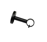 GARDINIA Denver Wall & Ceiling Mount (Black) - Closed Rod Holder for Curtain Rod Diameter 25 mm, for Wall or Ceiling Mount, 1 Piece