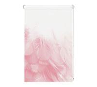 GARDINIA Digiprint Roller Blind, Feathers, Interlocking Fastening, Digital Print, Matte, Incl. Mounting Material, White/Pattern, 80 x 150 cm (W x H)