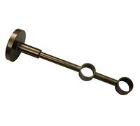 Gardinia Double Bracket with Mounting Plate for Curtain Rods, 2-Rod Holder, Closed, Mounting Kit Included, Chicago Series, 20 mm Diameter, Bronze