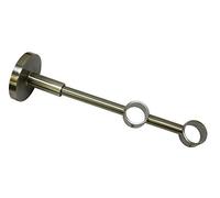 Gardinia Double Bracket with Mounting Plate for Curtain Rods, 2-Rod Holder, Closed, Mounting Kit Included, Chicago Series, 20 mm Diameter, Stainless Steel Finish