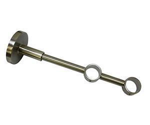 Gardinia Double Bracket with Mounting Plate for Curtain Rods, 2-Rod Holder, Closed, Mounting Kit Included, Chicago Series, 20 mm Diameter, Stainless Steel Finish