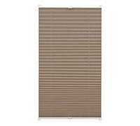 Gardinia EASYFIX Pleated Blind with 2 Operating Rails Taupe 75 x 130, Fabric 100% Polyester