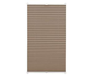 Gardinia EASYFIX Pleated Blind with 2 Operating Rails Taupe 90 x 210, Fabric 100% Polyester