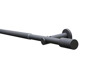GARDINIA Elba Stone Grey Metal Curtain Pole Set 120-210 cm Length