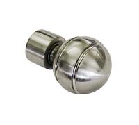Gardinia End Ball, 2 x End Caps, Metal, Stainless Steel Look, for Curtains Ø 19 mm, Stainless Steel Effect