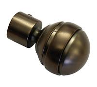 Gardinia End Caps for Curtain Rods, 2 x Finial Ball, Chicago Series, Metal, Bronze, 20 mm Diameter