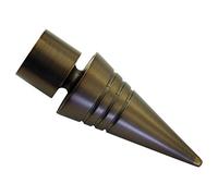 Gardinia End Caps for Curtain Rods, 2 x Finial Point, Chicago Series, Metal, Bronze, 20 mm Diameter