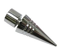 Gardinia End Caps for Curtain Rods, 2 x Finial Point, Chicago Series, Metal, Chrome, 20 mm Diameter