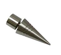 Gardinia End Caps for Curtain Rods, 2 x Finial Point, Chicago Series, Metal, Stainless Steel Finish, 20 mm Diameter