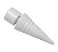 Gardinia End Caps for Curtain Rods, 2 x Finial Point, Chicago Series, Metal, White, 20 mm Diameter