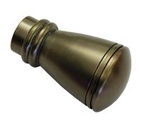 Gardinia End Caps for Curtain Rods, 2 x Finial Siro, Chicago Series, Metal, Bronze, 20 mm Diameter
