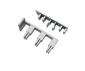 Gardinia End Piece With Notch For 3-Track Rails, 2-Pack, Atlanta Series, Plastic, Silver