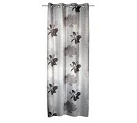 Gardinia Eyelet Curtains Dimout Flowers Grey 135 x 245 cm