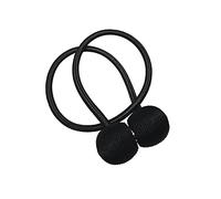 Gardinia Flex-S Tiebacks for Curtains and Curtains with Magnetic for Easy Attachment, Ball Diameter Approx. 30 mm, Cord Diameter Approx. 6 mm, Magnetic Tieback, Black, 48 cm